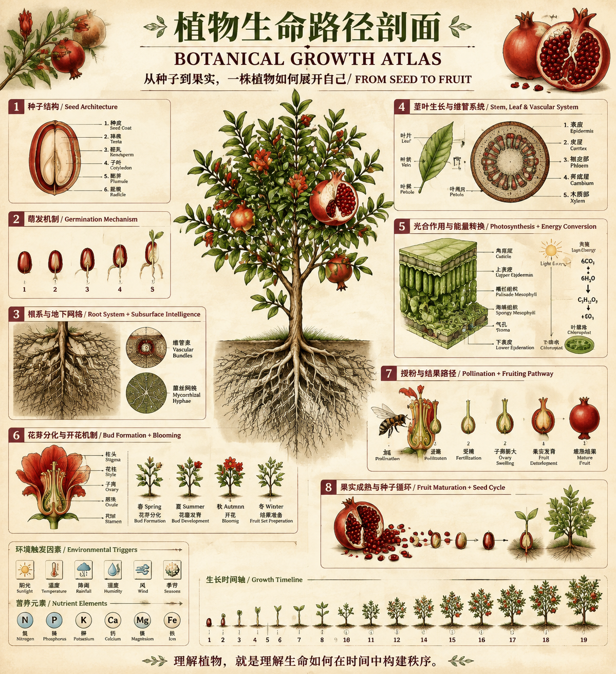Botanical Growth Atlas Infographic - 墨图 AI 生成