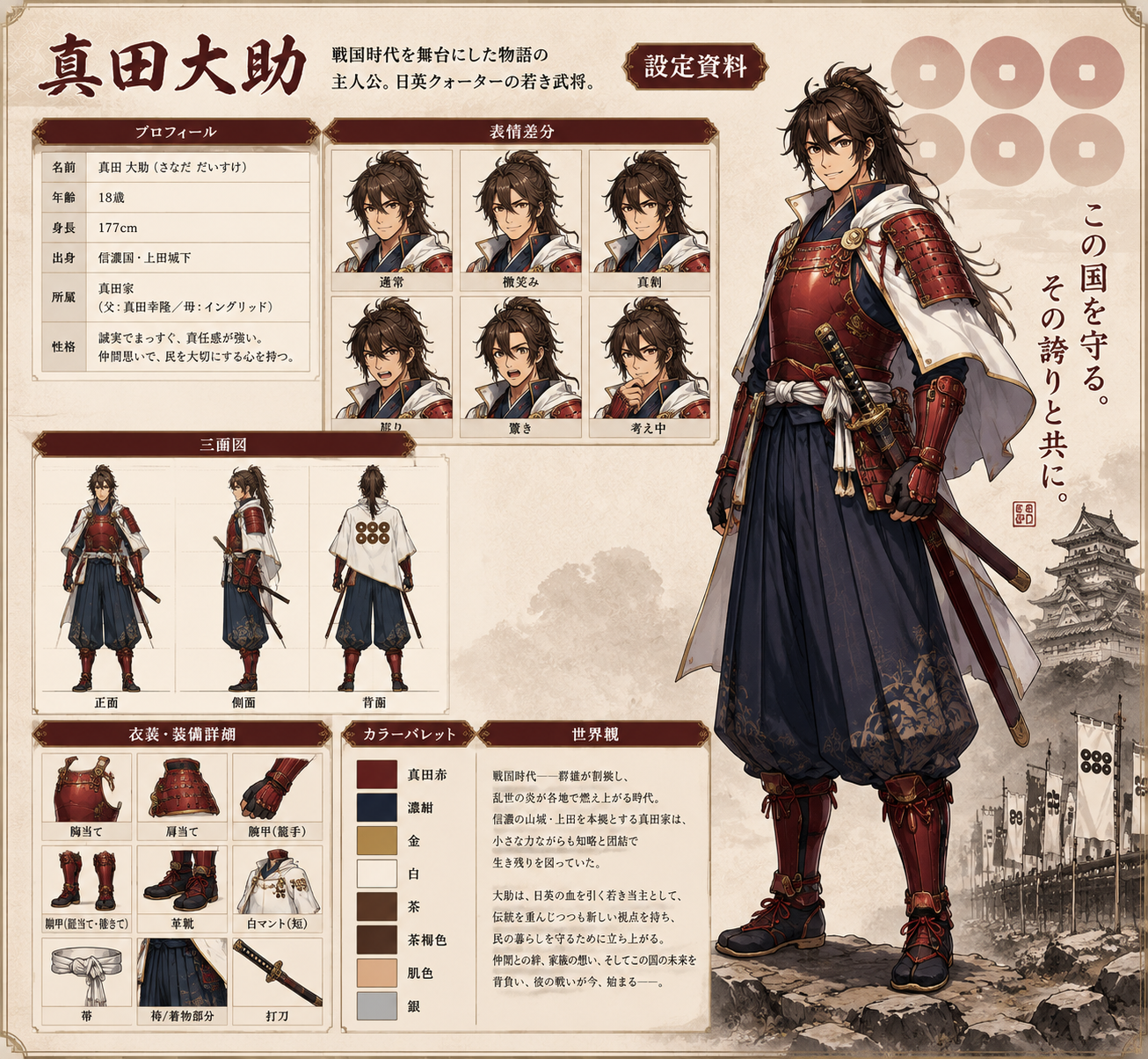 Anime Character Reference Sheet - 墨图 AI 生成