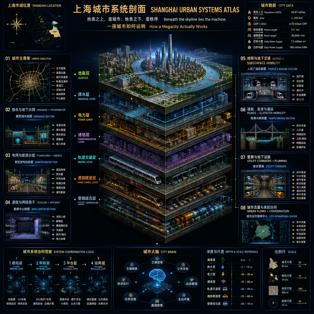 3D Urban Systems Atlas Infographic - 墨图 AI 生成