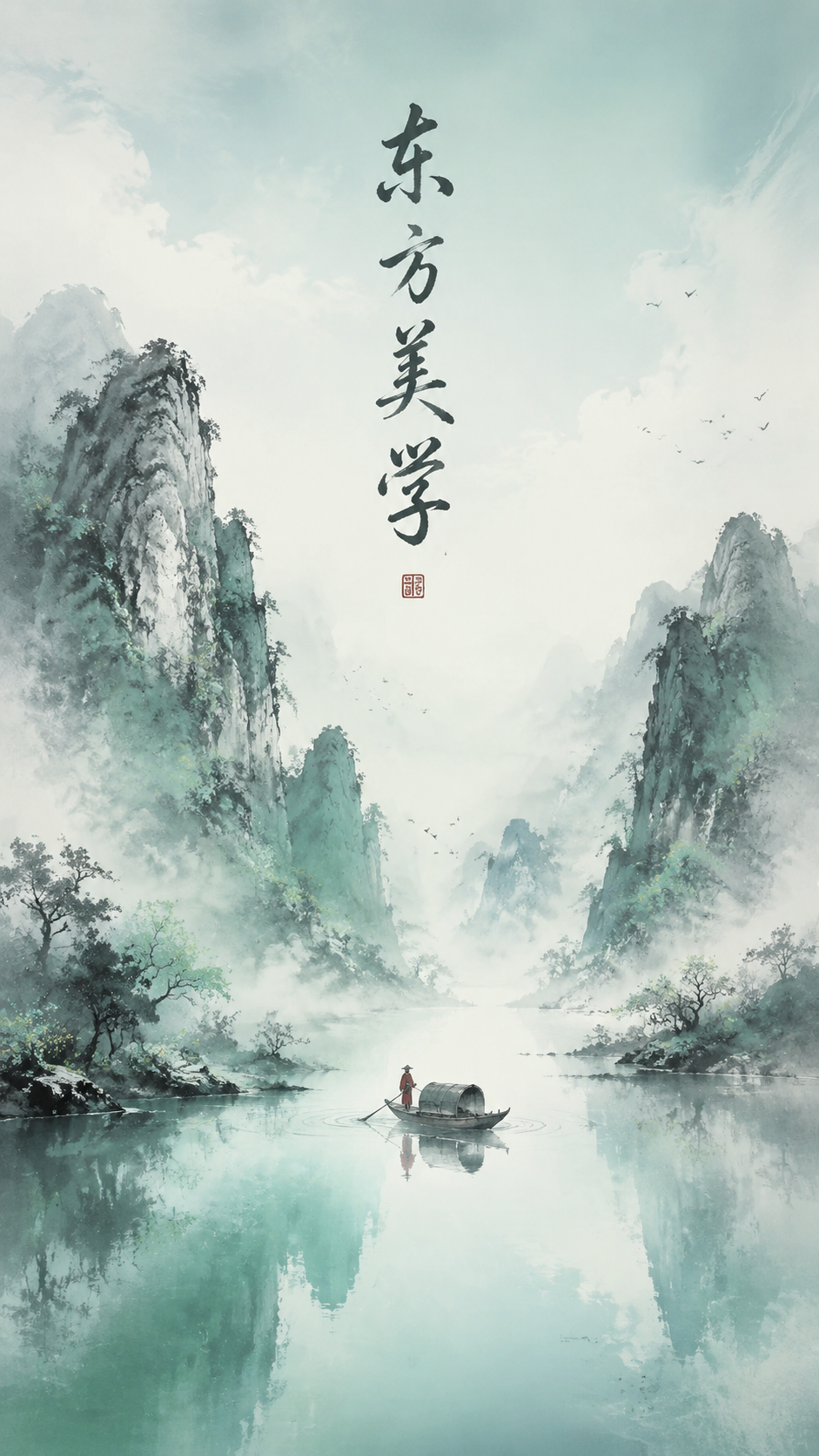 Oriental Aesthetics Ink Wash Poster - 墨图 AI 生成