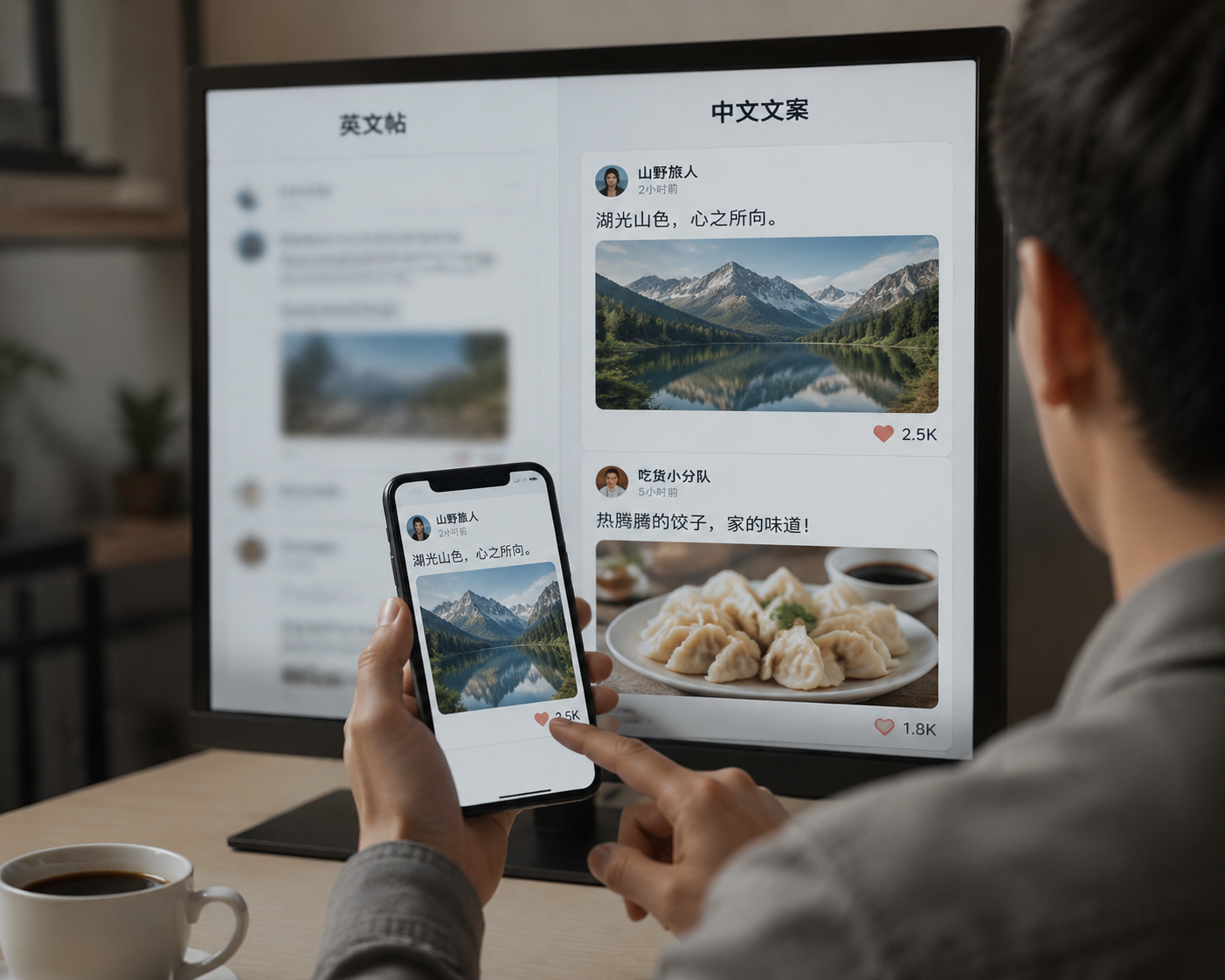 跨设备社交媒体信息流 - 墨图 AI 生成