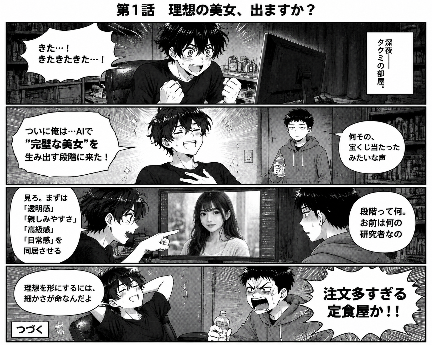 四格漫画页面生成器 - 墨图 AI 生成