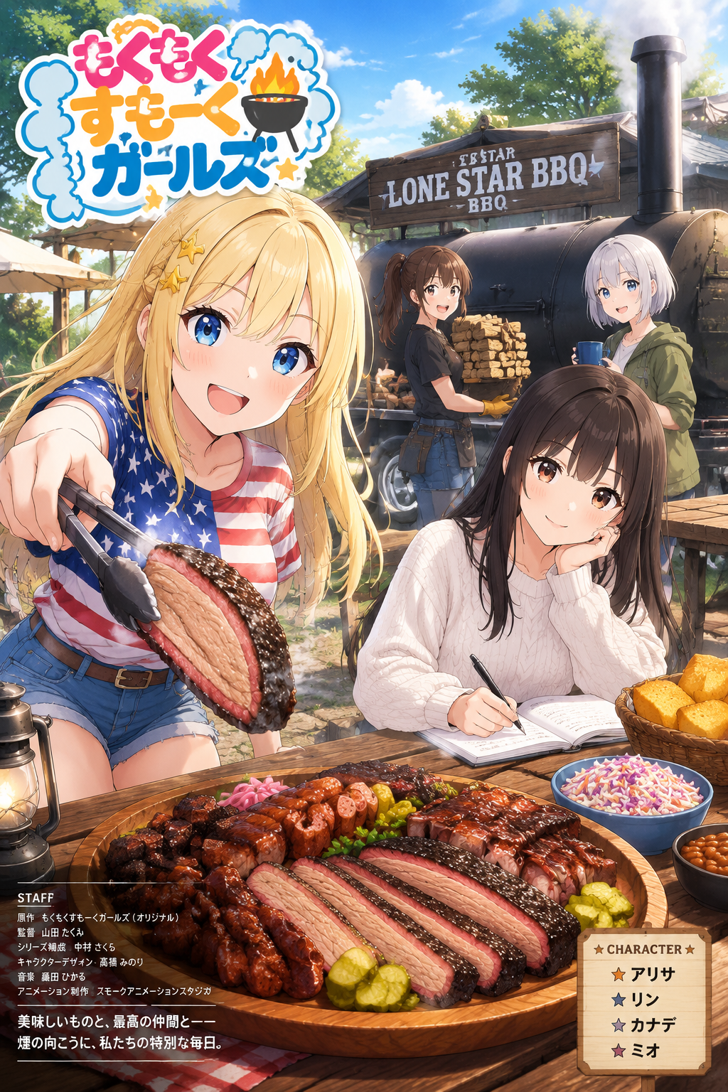Anime BBQ Girls Key Visual - 墨图 AI 生成