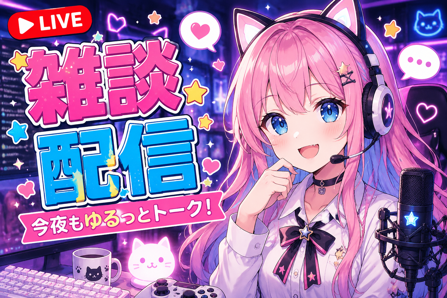 VTuber Stream Thumbnail - 墨图 AI 生成