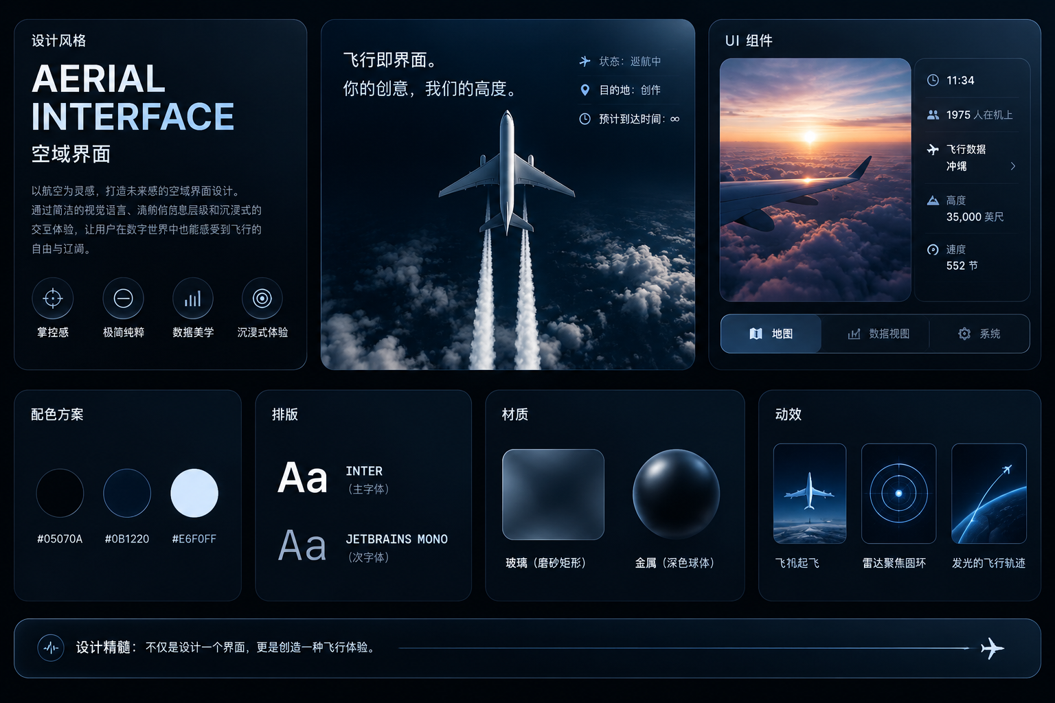 航空主题 UI 设计系统项目 - 墨图 AI 生成