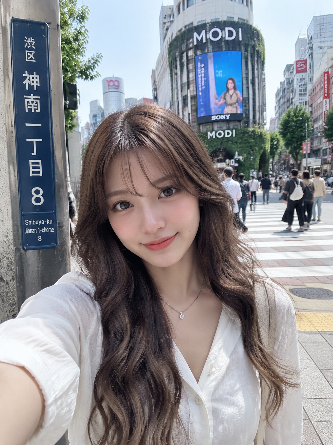 涩谷街头写实自拍 - 墨图 AI 生成