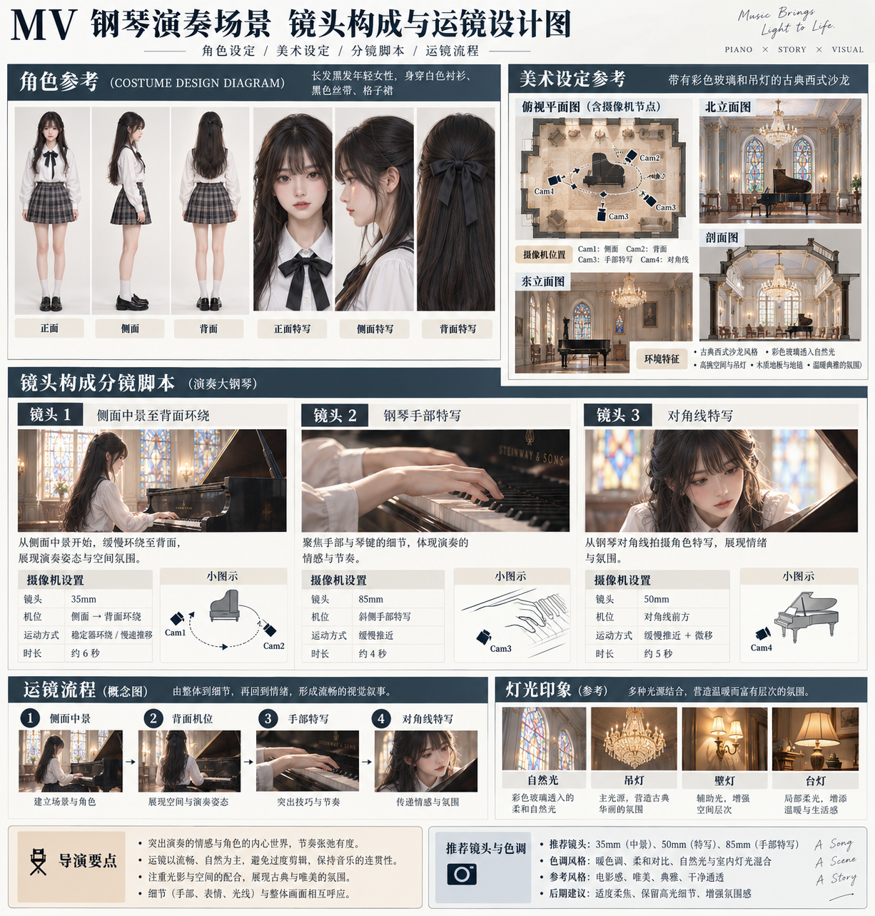 音乐视频制作分镜蓝图 - 墨图 AI 生成