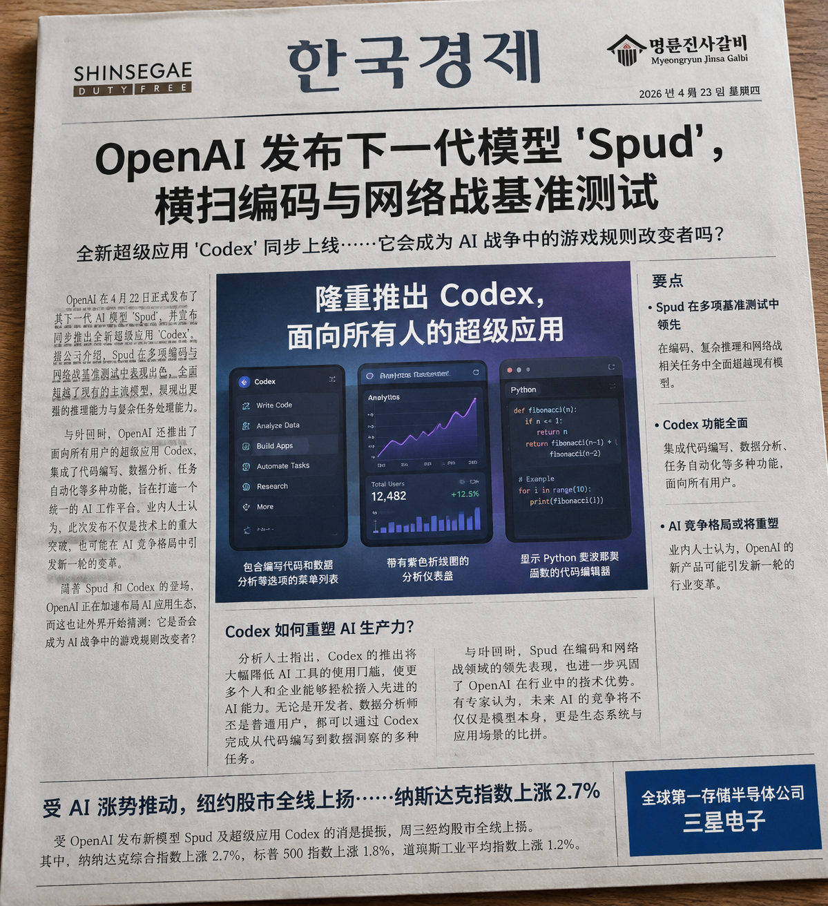 照片级真实感科技报纸样机 - 墨图 AI 生成