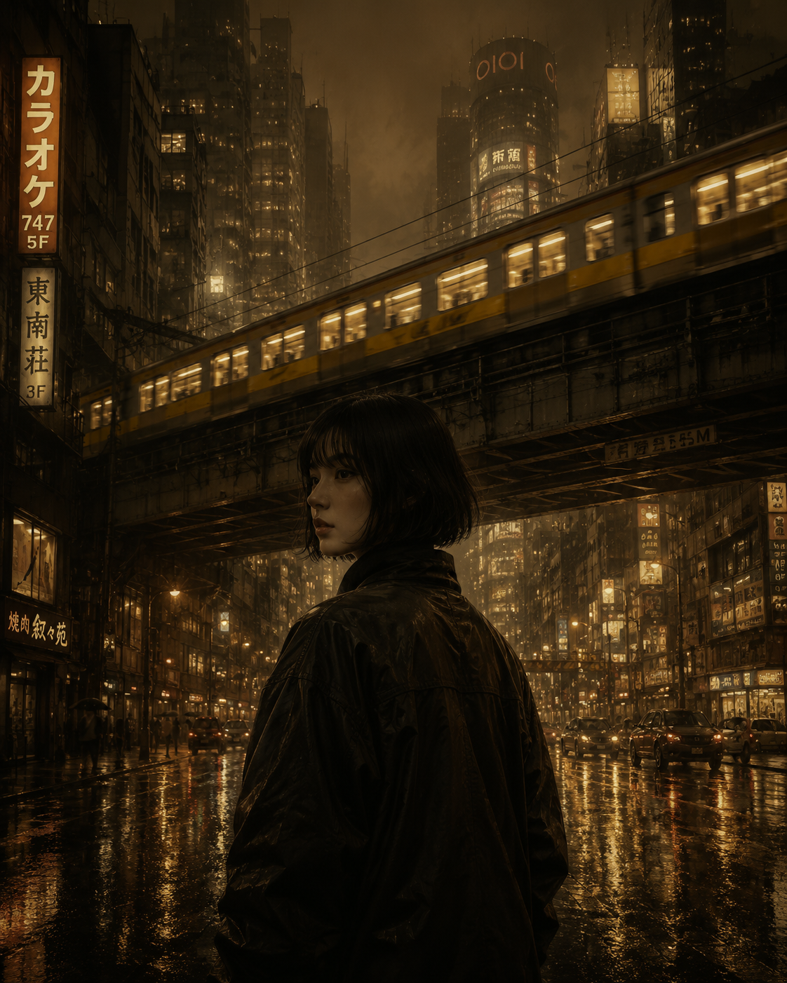 Moody Cyberpunk Cityscape - 墨图 AI 生成