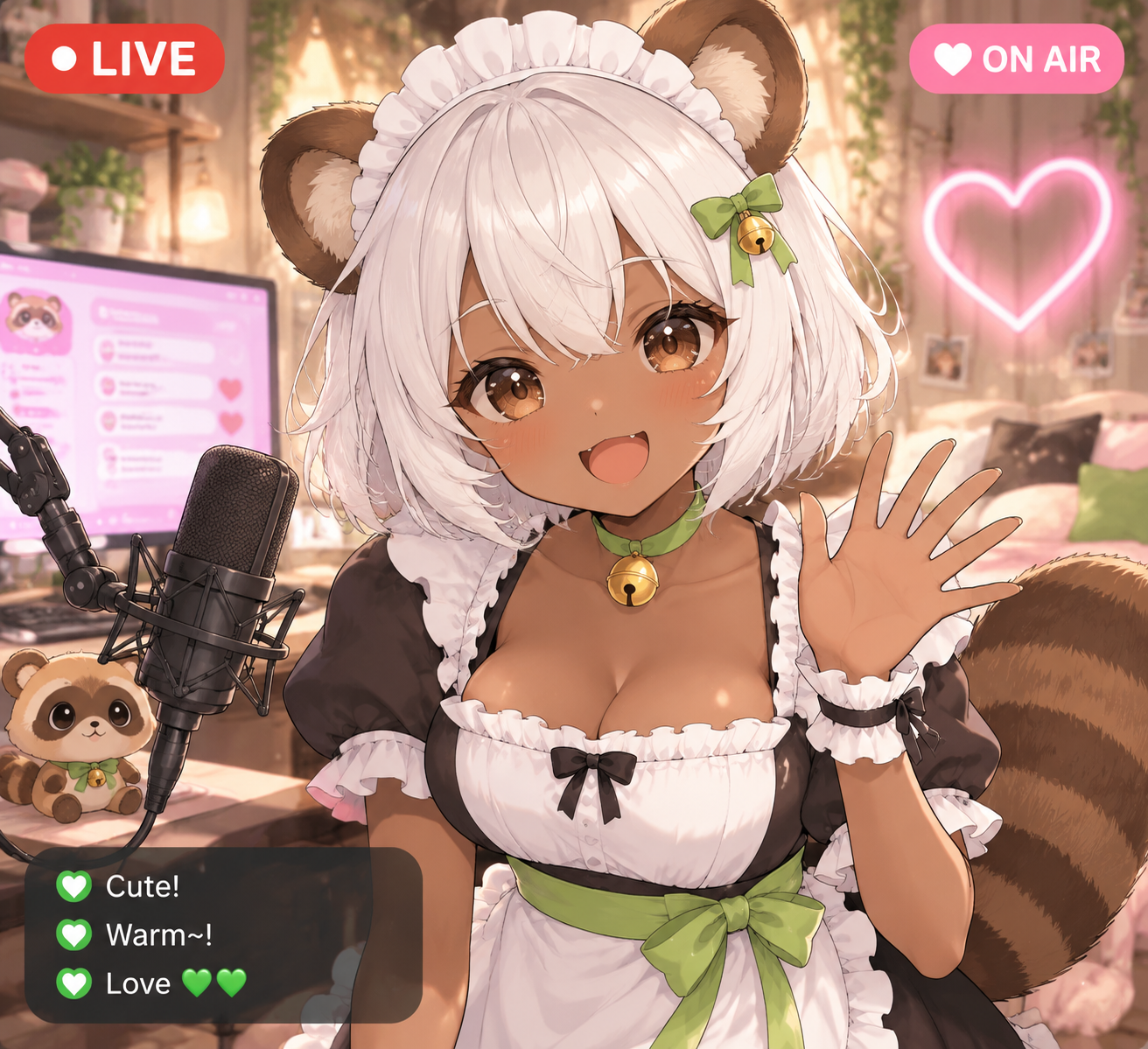 动漫 VTuber 直播界面覆盖图 - 墨图 AI 生成
