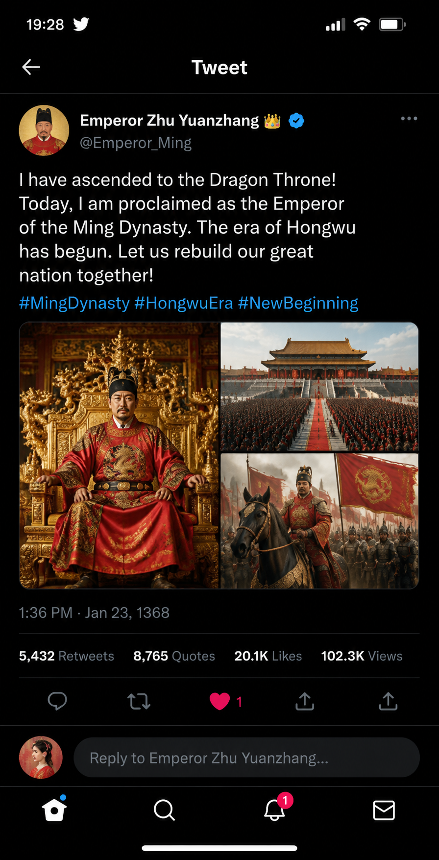 Historical Figure Social Media Mockup - 墨图 AI 生成