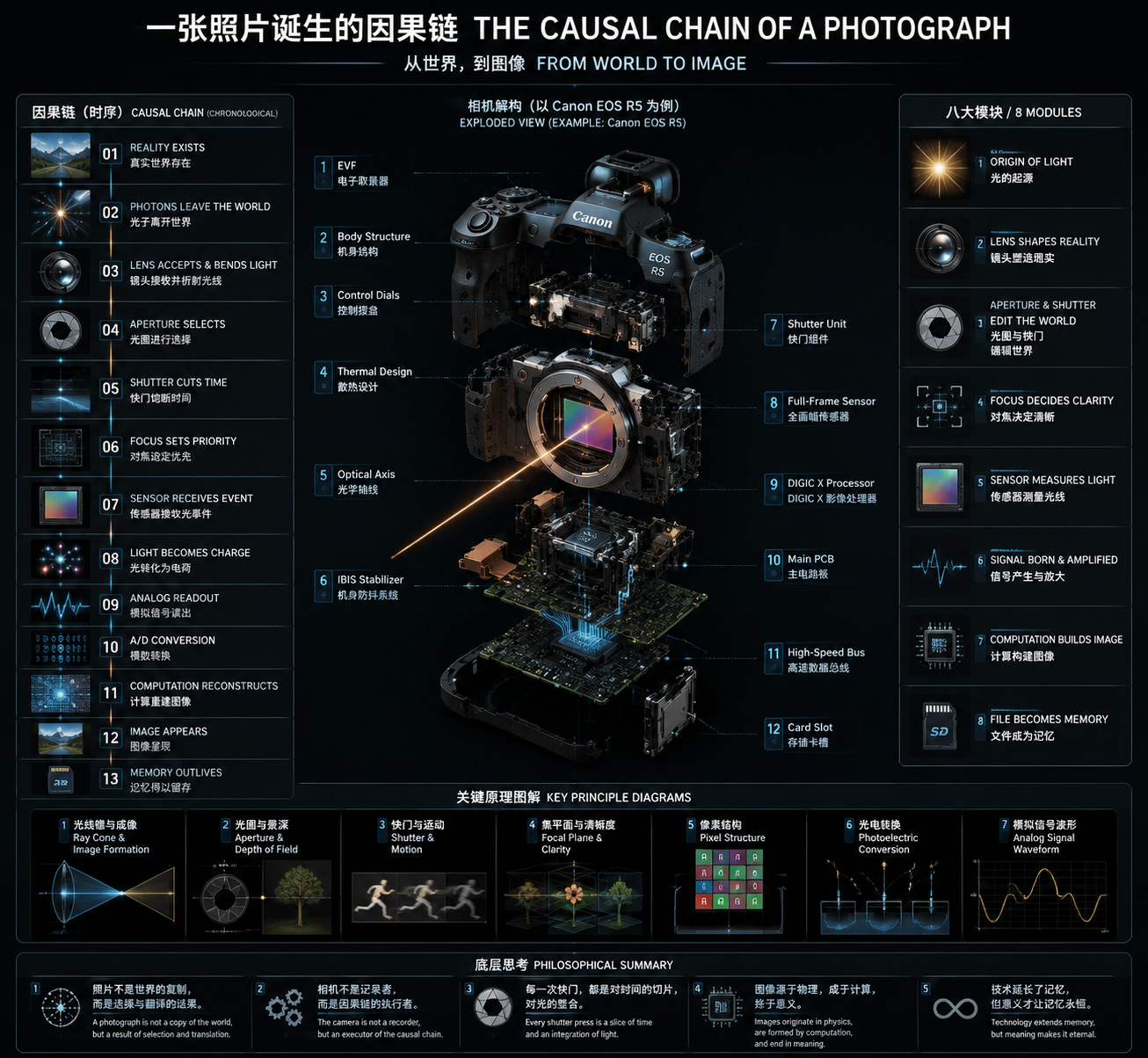 Camera Exploded View Infographic - 墨图 AI 生成
