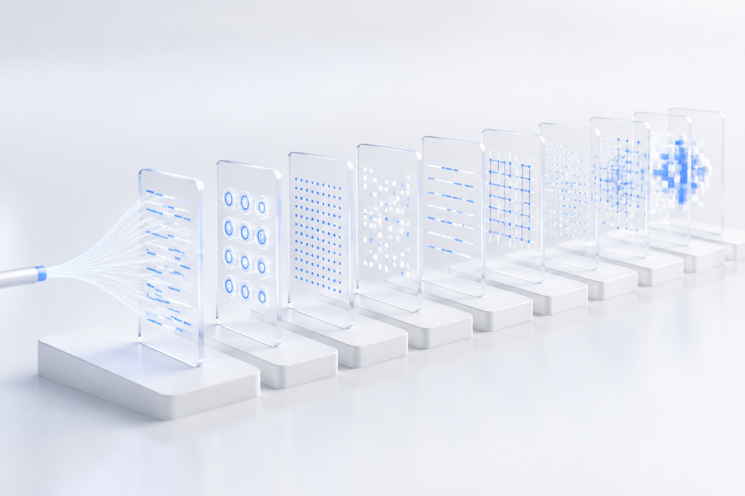 3D 抽象数据流水线可视化 - 墨图 AI 生成