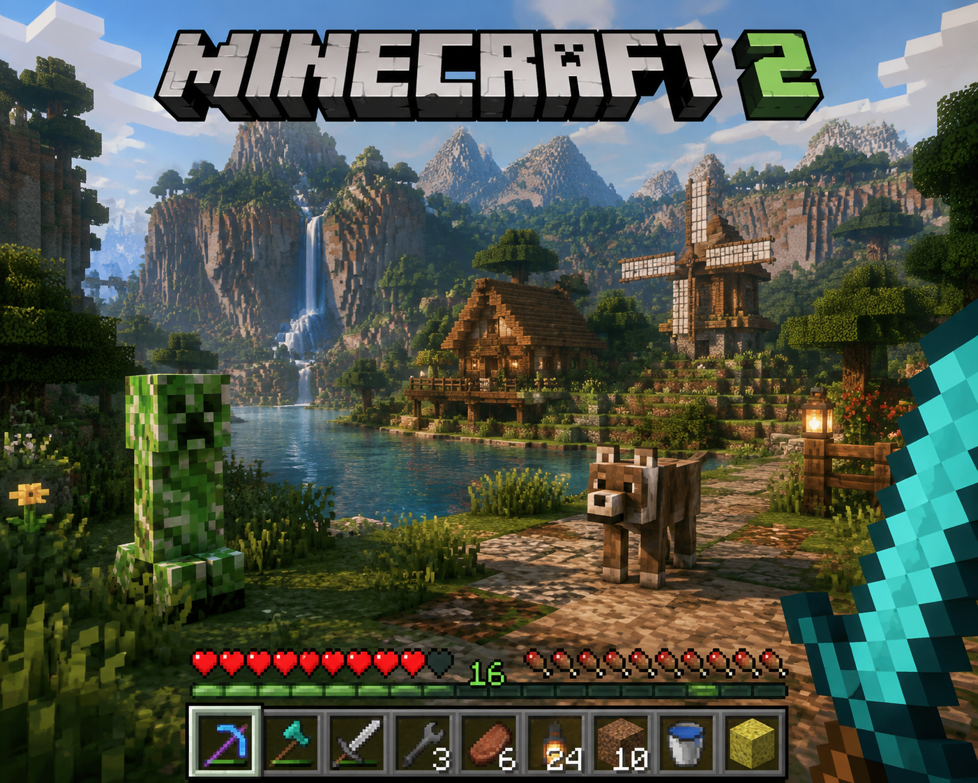 Next-Gen Voxel Game Screenshot - 墨图 AI 生成