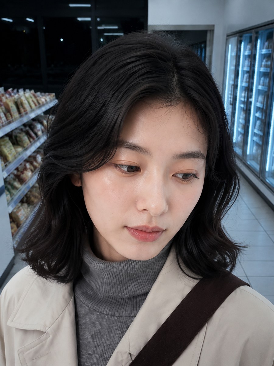 短剧分镜|第 5 镜 特写(便利店夜戏) - AI 生成效果图