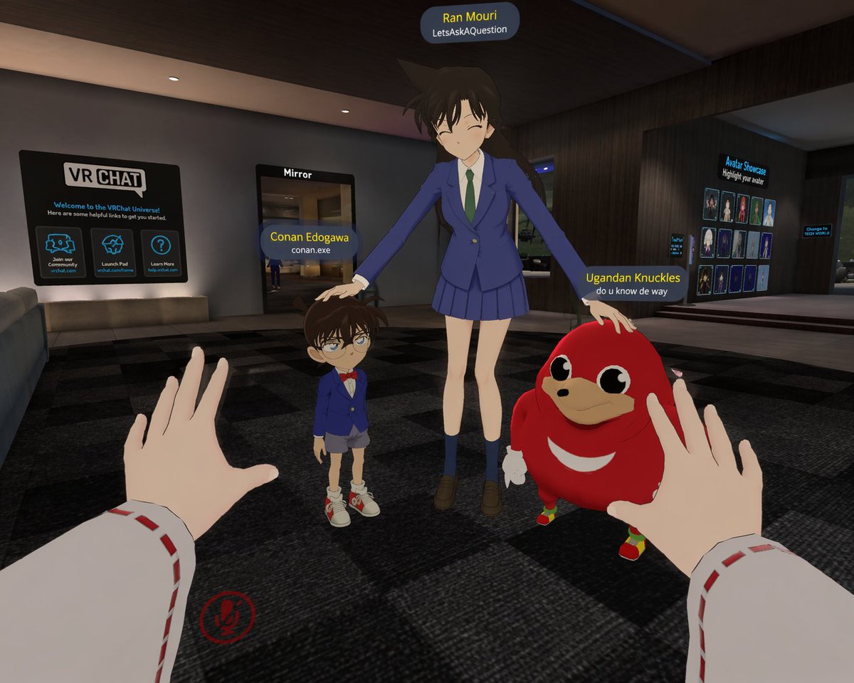第一人称 VRChat 模因联动截图 - AI 生成效果图