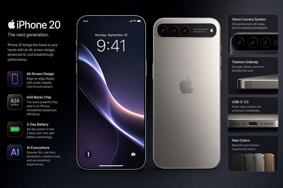 未来 iPhone 设计 - AI 生成效果图