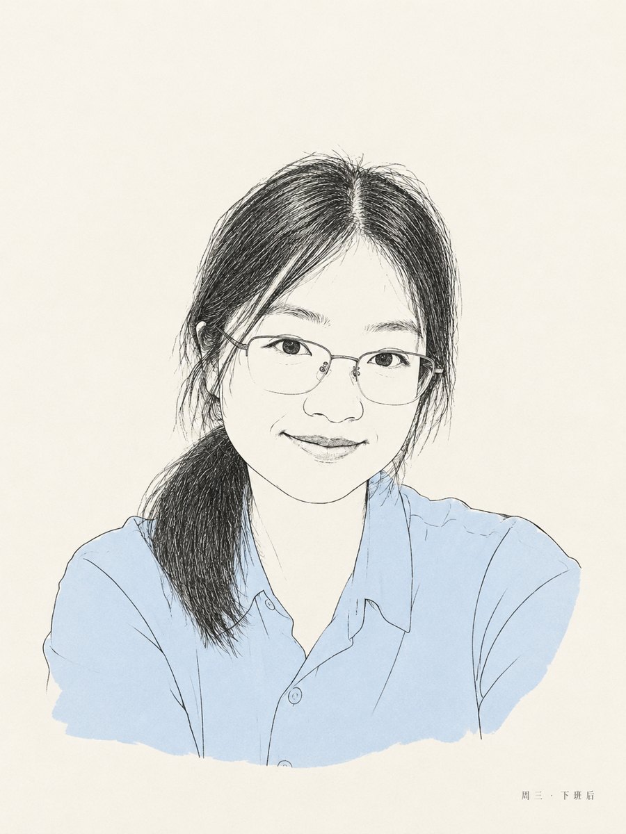 生活海报 · 极简线稿头像 - AI 生成效果图