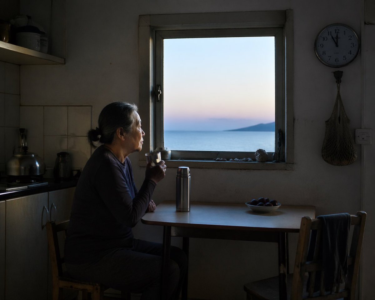 Contemplative Window View Portrait - AI 生成效果图