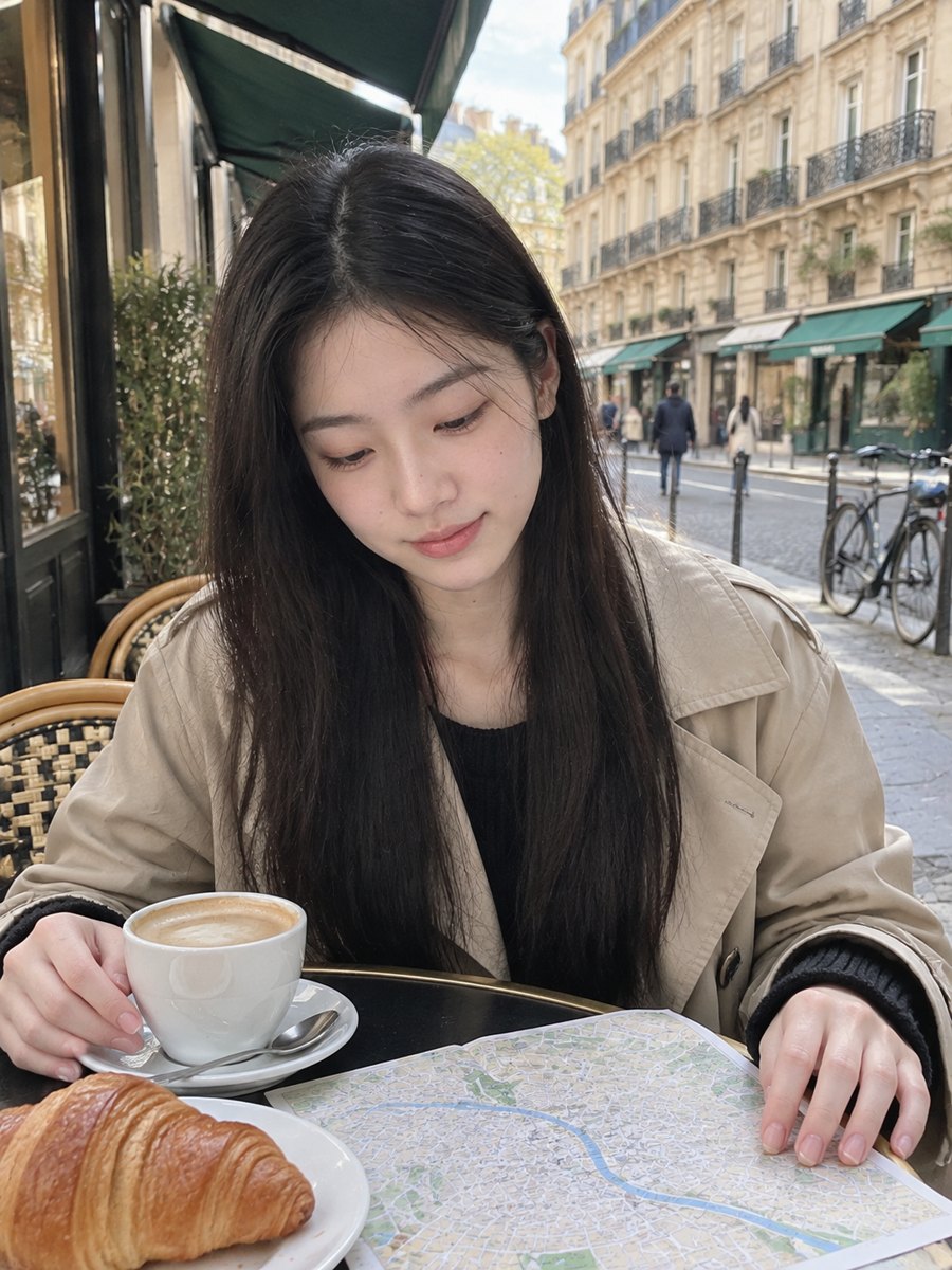 赛博旅游 · 巴黎街角 - AI 生成效果图