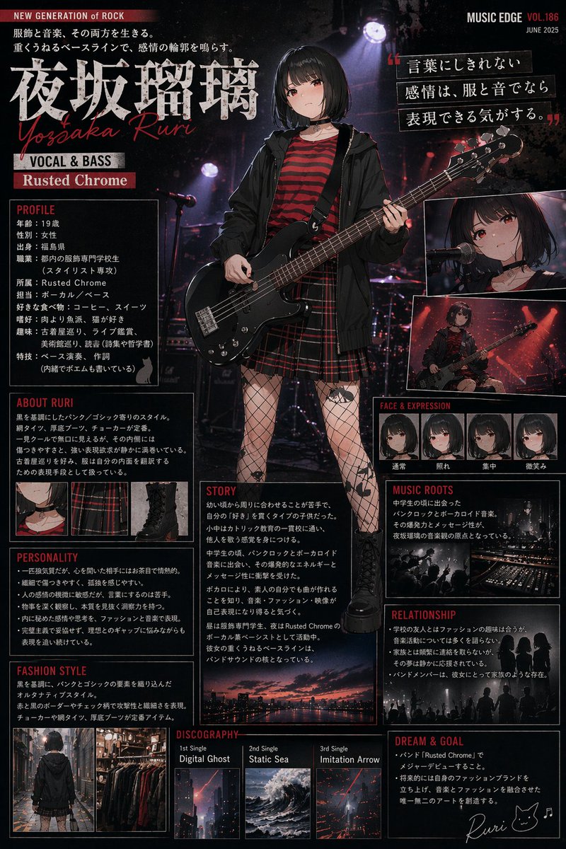 Music Magazine Character Profile - AI 生成效果图