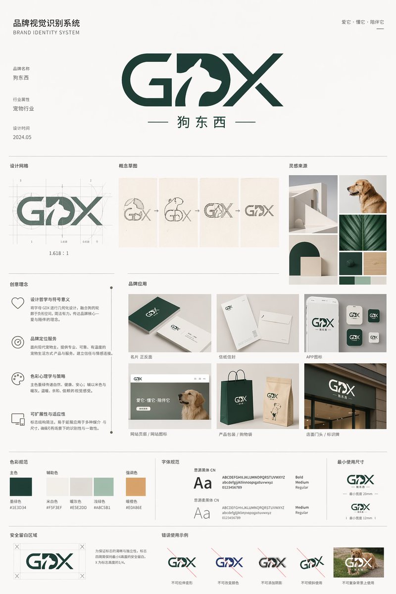 Brand Identity System Board - AI 生成效果图