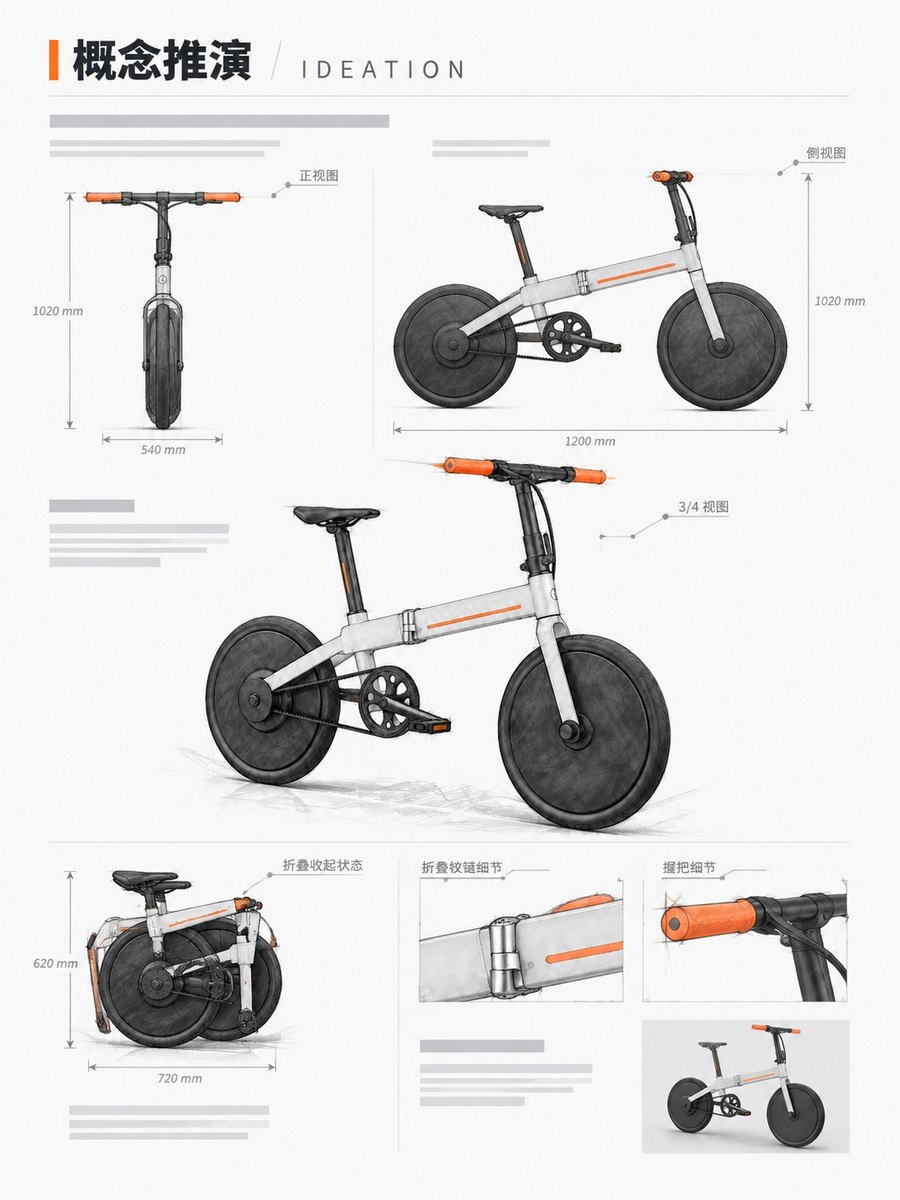 设计展板 · 概念推演草图页 - AI 生成效果图