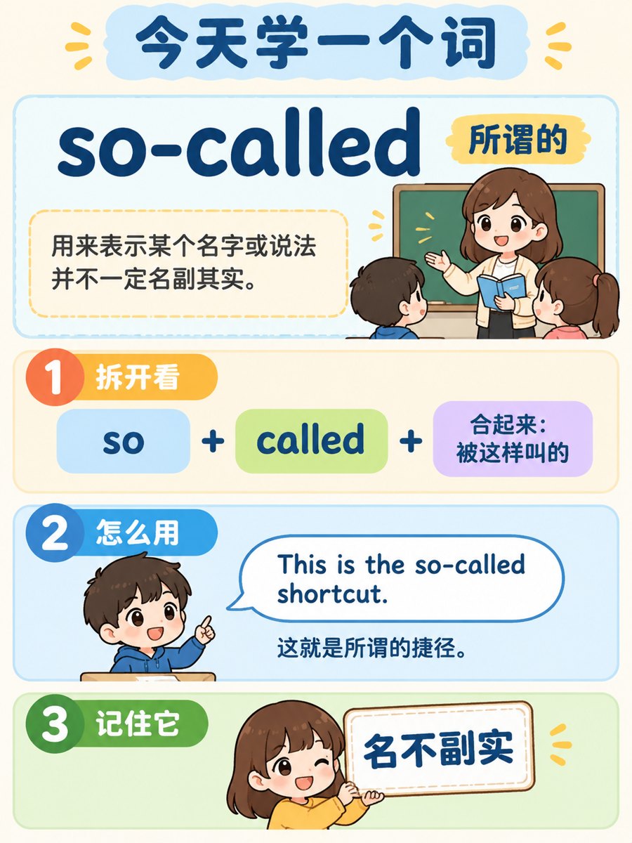 信息图 · 词汇教学漫画(英语教学 / 课件配图) - AI 生成效果图