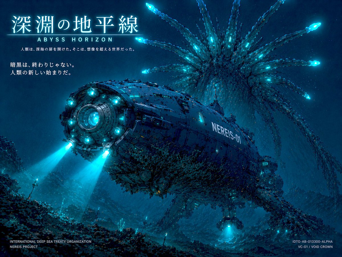 Sci-Fi Deep Sea Submarine Poster - AI 生成效果图
