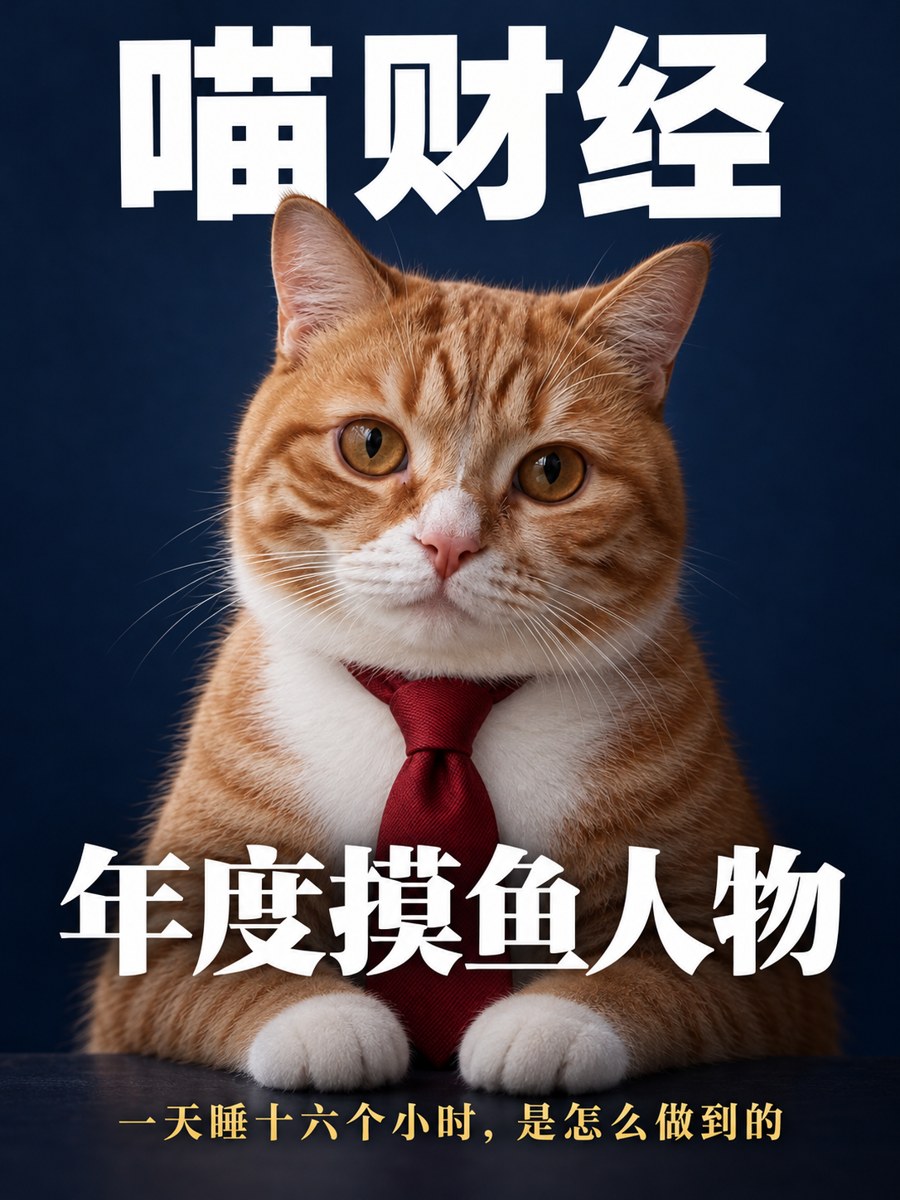 宠物封面 · 财经杂志 · 年度摸鱼人物 - AI 生成效果图