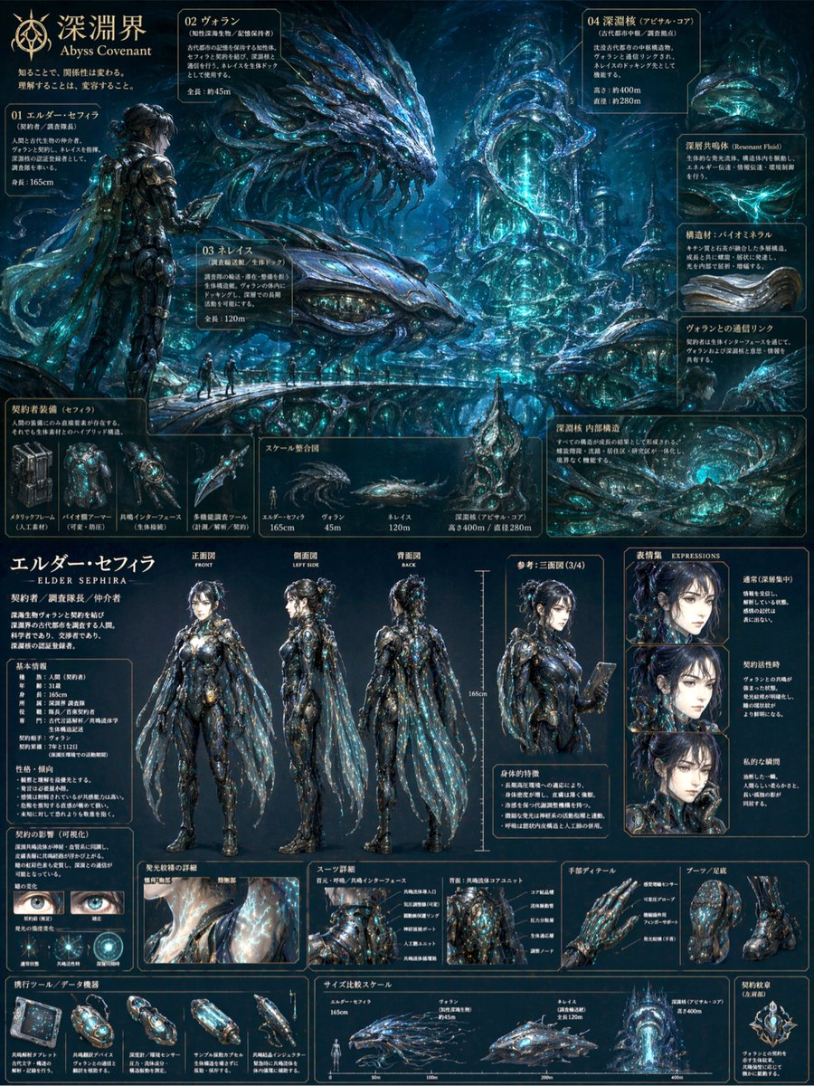 科幻概念艺术与角色设定集 - AI 生成效果图