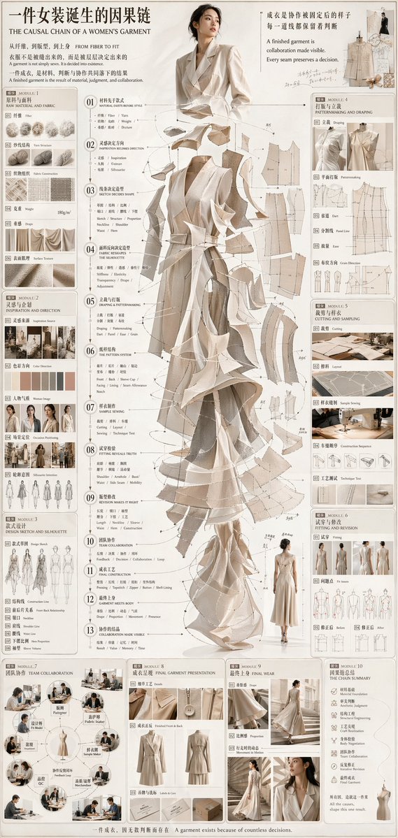 Fashion Design Process Infographic - AI 生成效果图