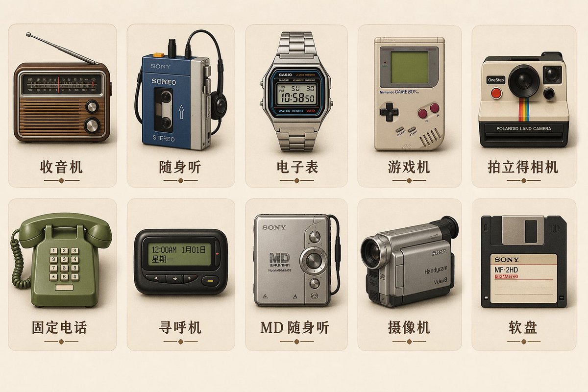 Retro Skeuomorphic Icons - AI 生成效果图