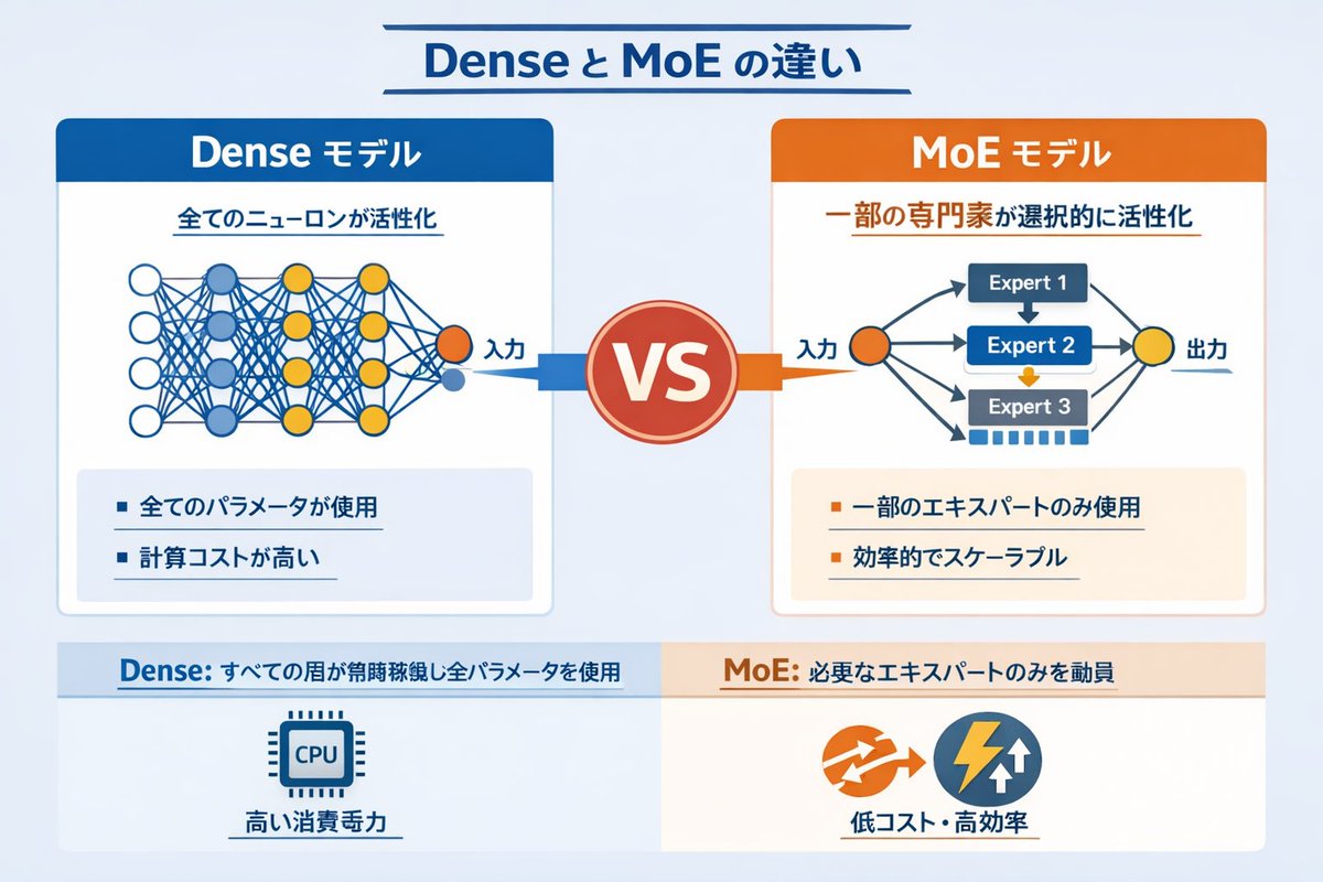 Dense 与 MoE 神经网络信息图 - AI 生成效果图