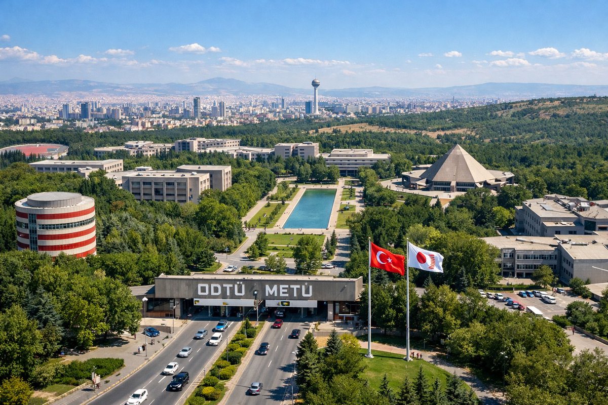 大学校园航拍图 - AI 生成效果图