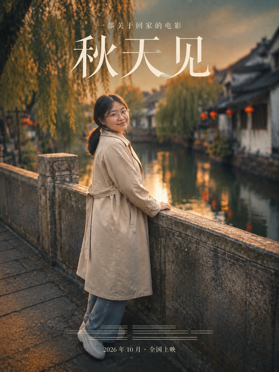 生活海报 · 文艺电影海报 - AI 生成效果图