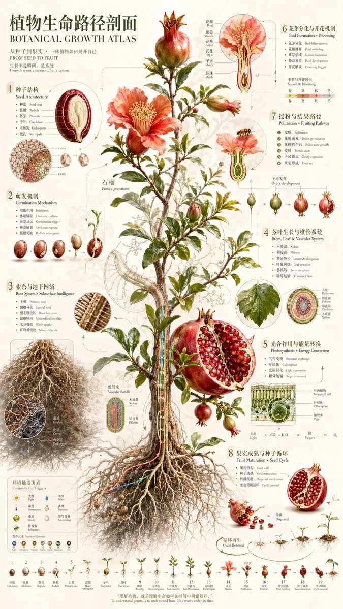 Botanical Growth Atlas Infographic - AI 生成效果图