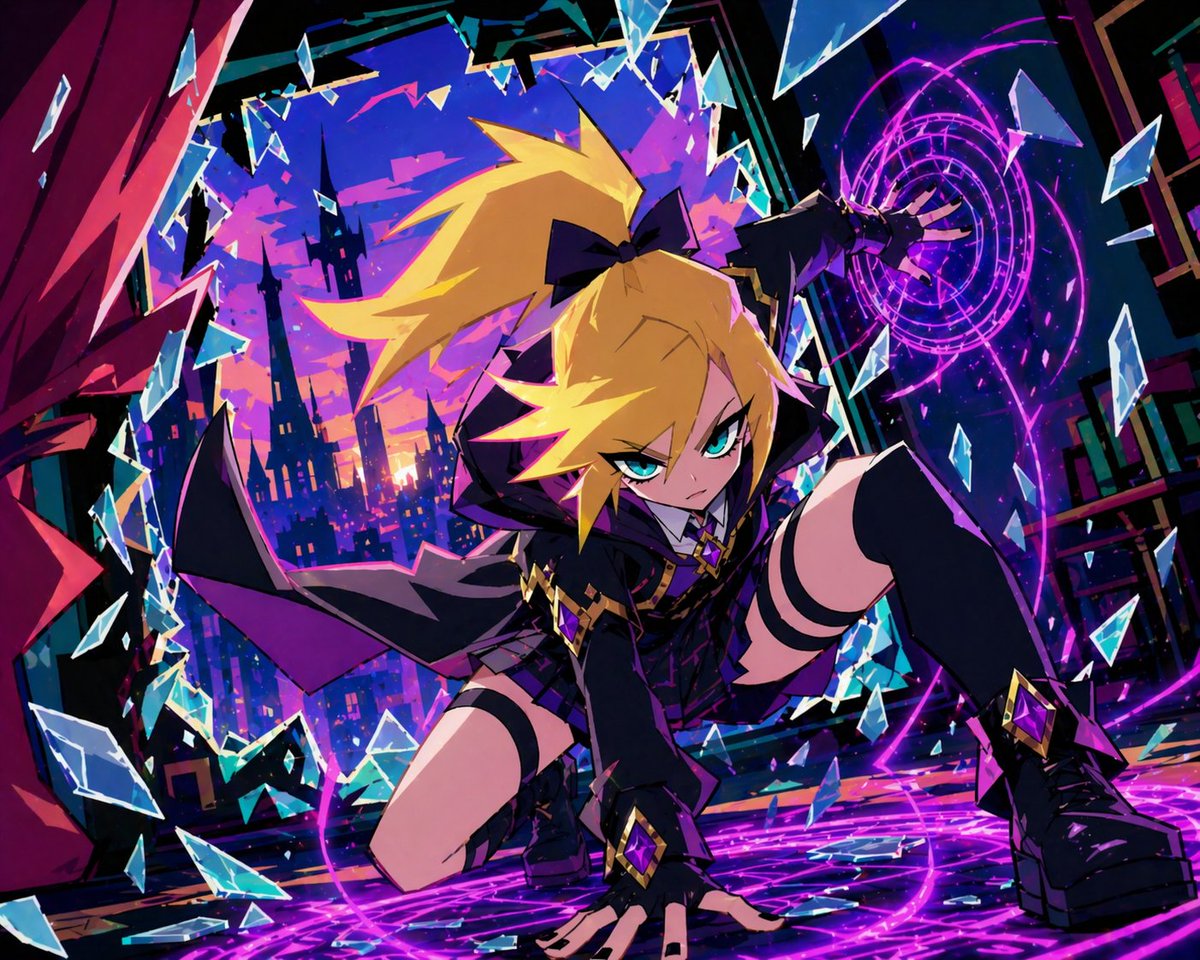 Dynamic Anime Magic Action Scene - AI 生成效果图