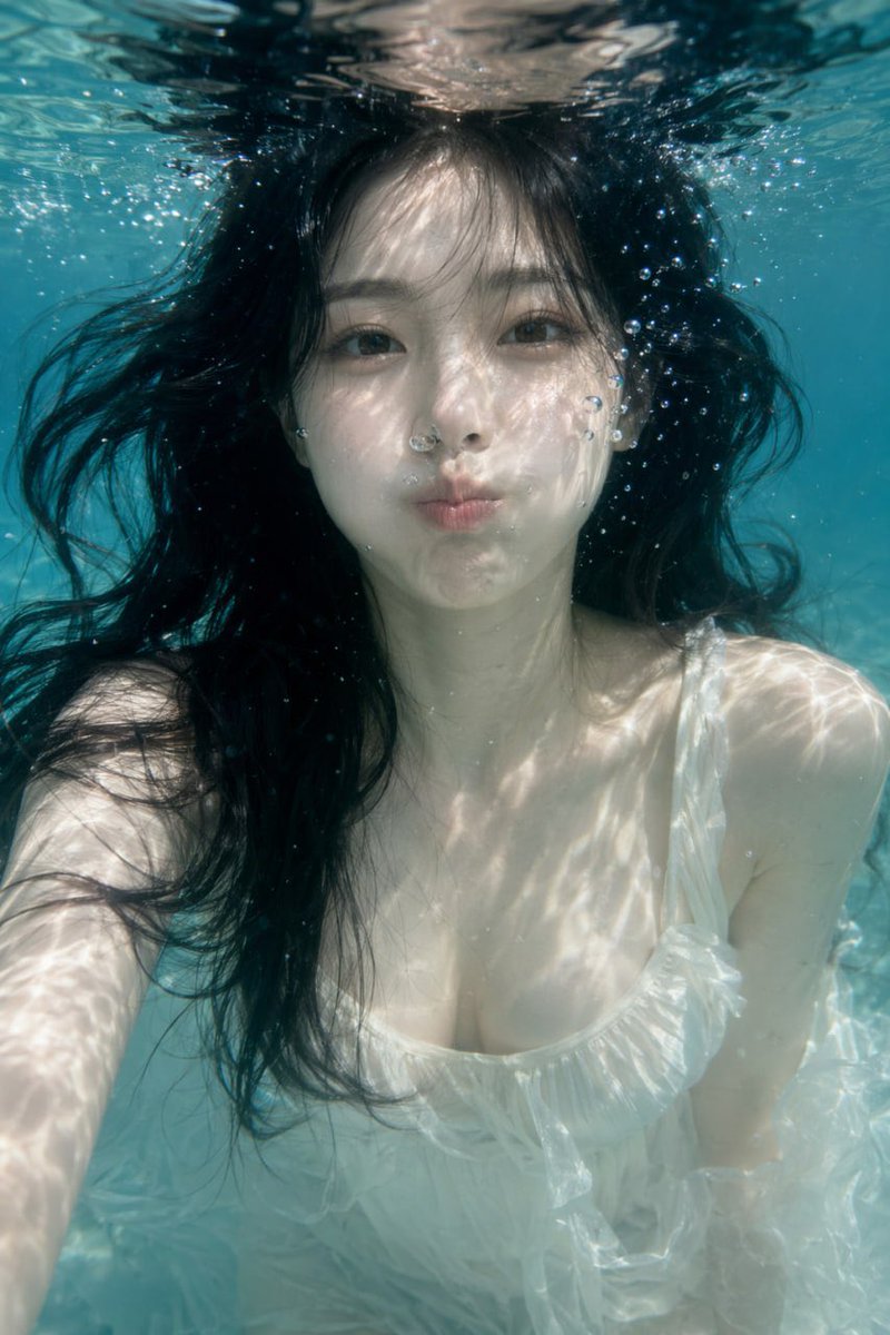 水下超写实肖像 - AI 生成效果图