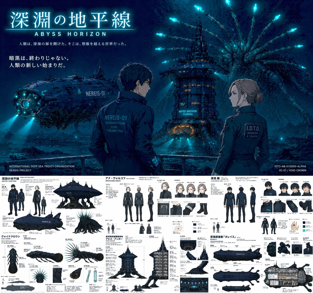 Sci-Fi Deep Sea Concept Art & Reference Sheet - AI 生成效果图