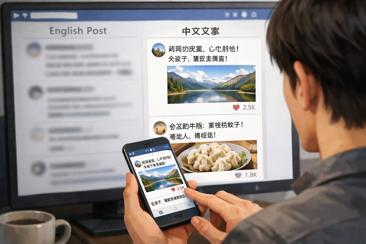 跨设备社交媒体信息流 - AI 生成效果图