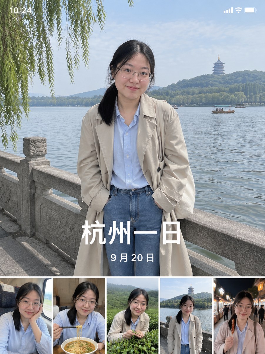 一天的相册 · 「回忆」页面 - AI 生成效果图