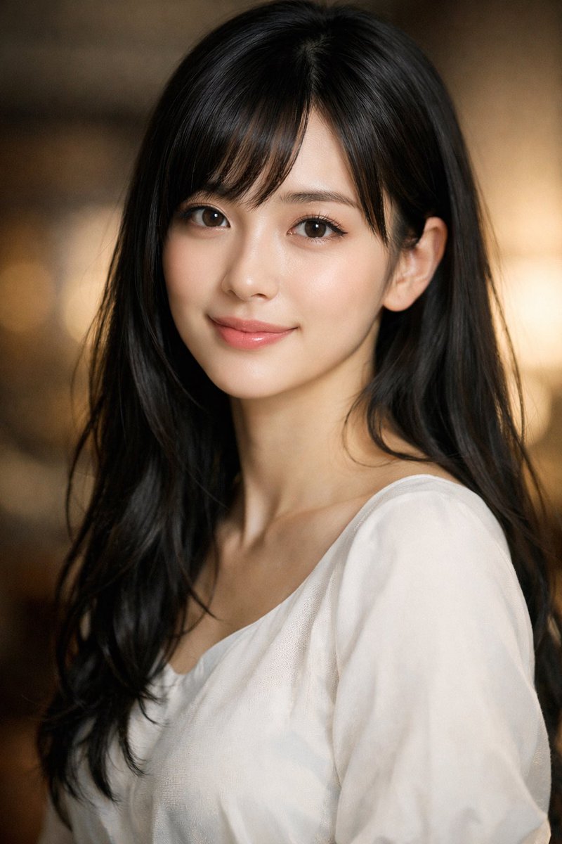 年轻女性写实肖像 - AI 生成效果图