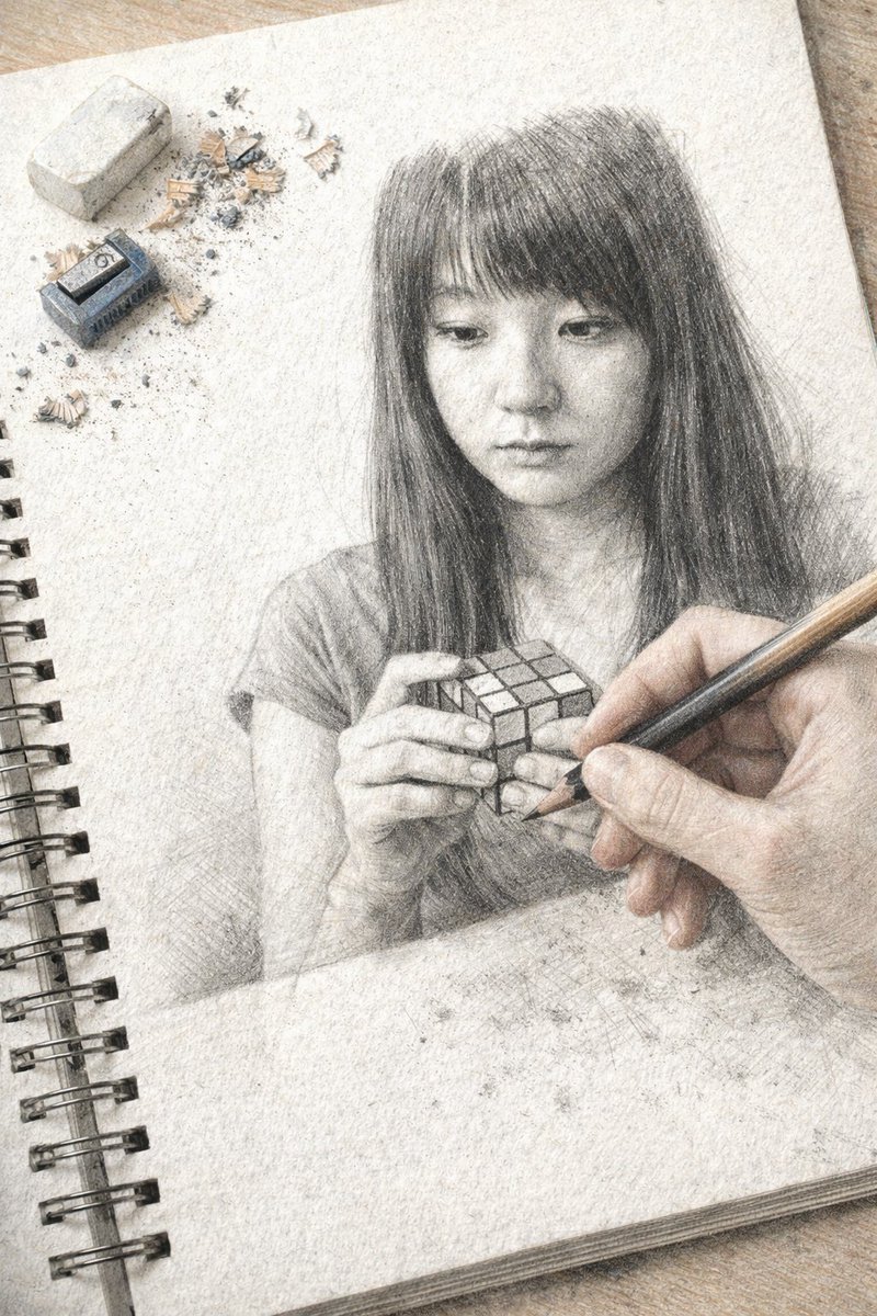 错视画风格速写绘图 - AI 生成效果图