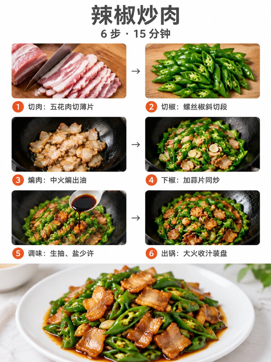 信息图 · 菜谱流程图(菜谱 / 操作步骤) - AI 生成效果图