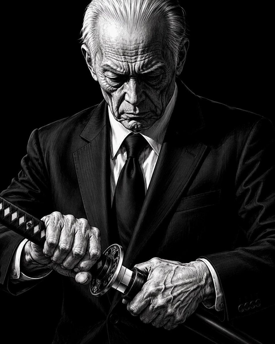Elderly Yakuza Drawing Katana - AI 生成效果图