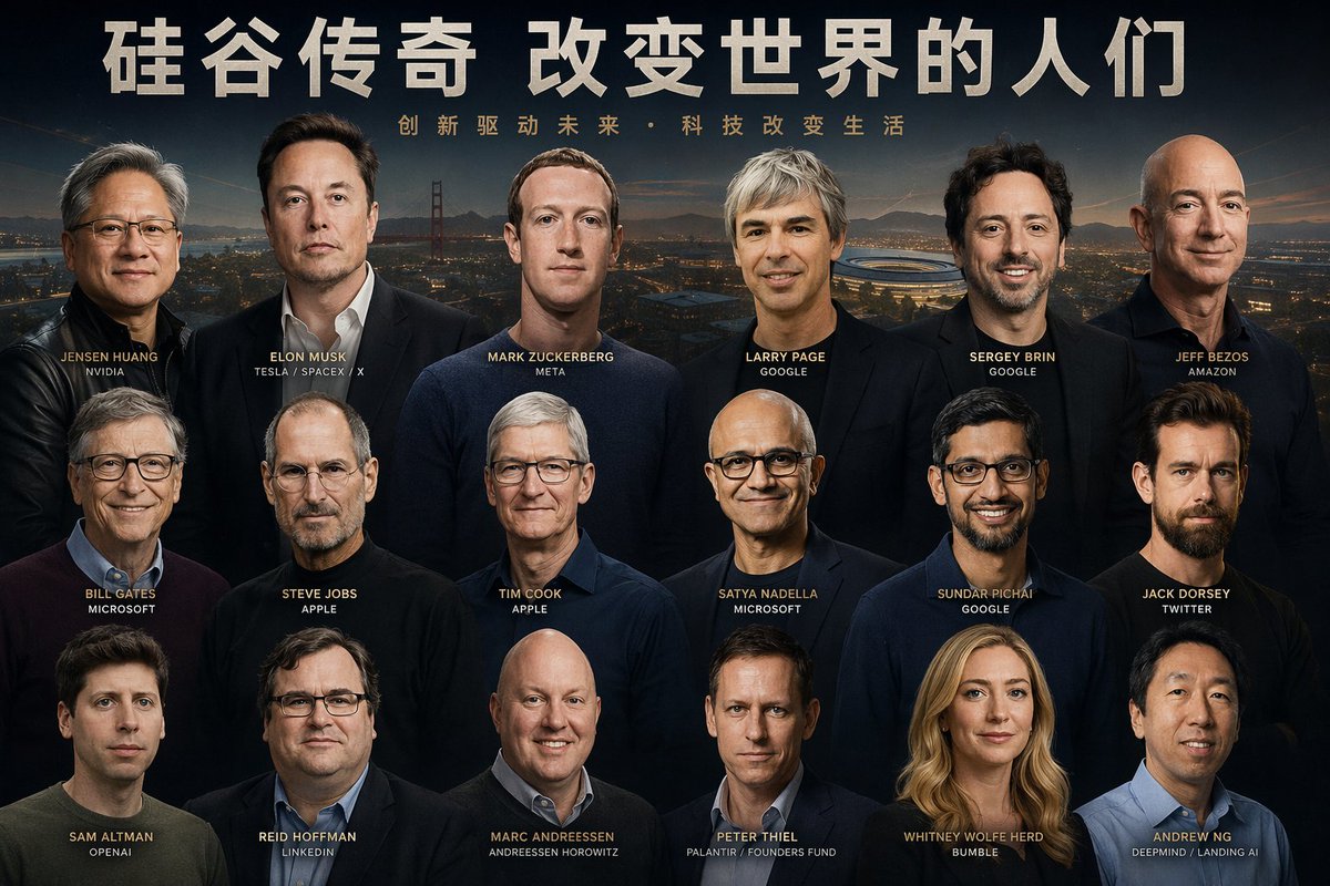带有面部识别功能的科技领袖海报 - AI 生成效果图