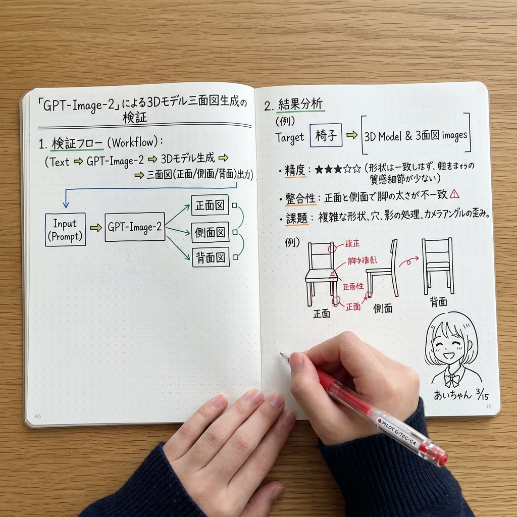 手写 AI 验证笔记本页面 - AI 生成效果图