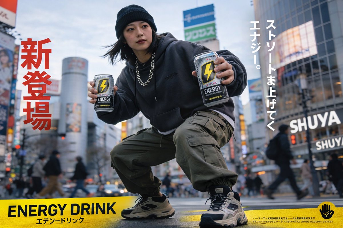 Urban Energy Drink 广告海报 - AI 生成效果图