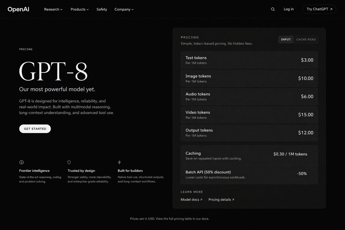 深色模式 AI API 定价页面模型 - AI 生成效果图